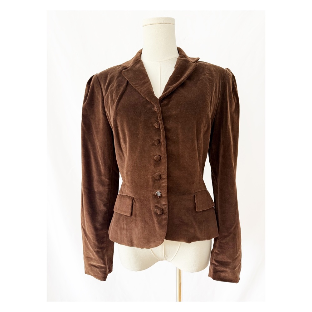 Ralph Lauren 1984 F/W Brown Cotton Velvet Equestrian Jacket Small